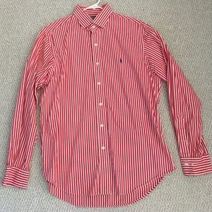 Ralph Lauren Red/White Oxford Long Sleeve L